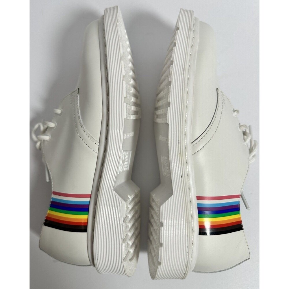 Dr Martens 1461 White Rainbow Stripe Pride Shoes Mens 9 Womens 10 - Picture 6 of 11
